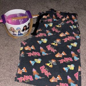 Brat pajama pants & chopstick bowl set